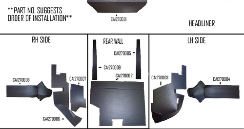 UCA99202     Cab Kit with Headliner---Black---1270, 1370, 1570